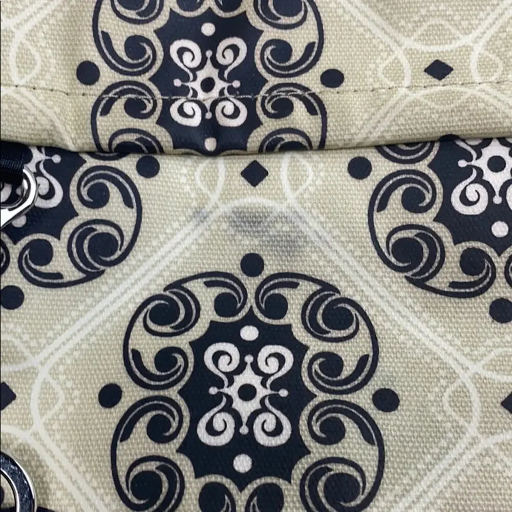 Petunia Pickle Bottom Tan & Black  Print Front Flap Diaper Bag
